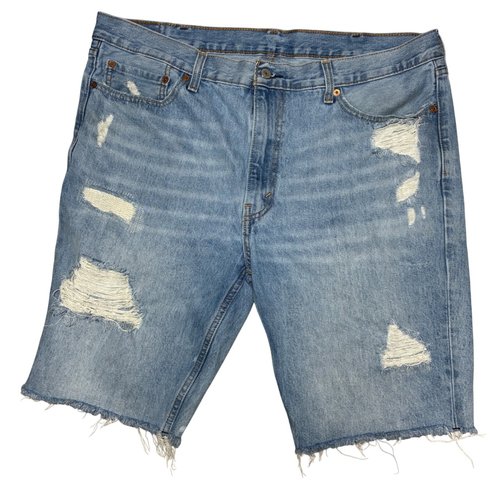 Levi's 511 Men's Jorts Denim Shorts Distressed Light Wash Cutoff Frayed Hem W40